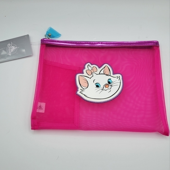 Disney Marie Aristocats Pink Mesh flat Pouch bag - Picture 6 of 6